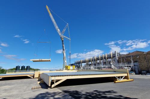 Chantier de couverture de la cuverie