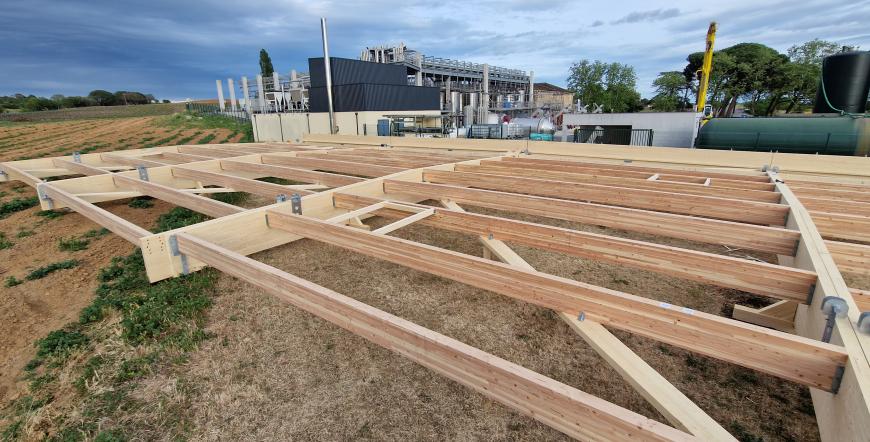 Couverture en bois lamellé collé d'une cuverie