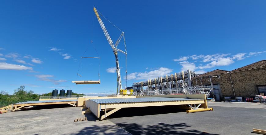 Chantier de couverture de la cuverie