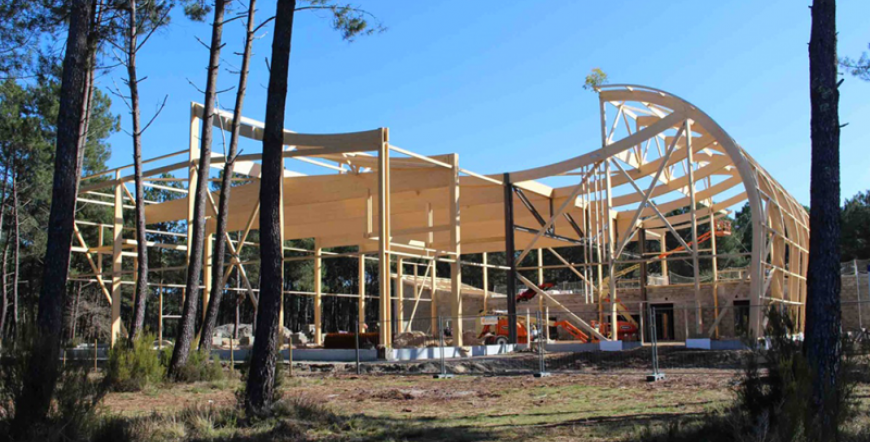 Bâtiment en bois lamellé collé