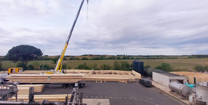 Couverture en bois lamellé collé d'une cuverie