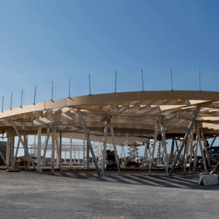 structure en bois lamellé collé pour toyota toys motors