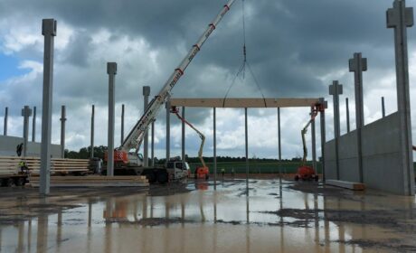 Structure en bois lamellé collé pour la plateforme logistique maisons du monde