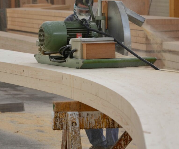 Photo de fabrication de l'usine des charpentes fournier