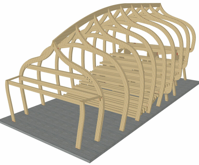 Plan 3D structure charpente BLC de la manufacture des tabacs