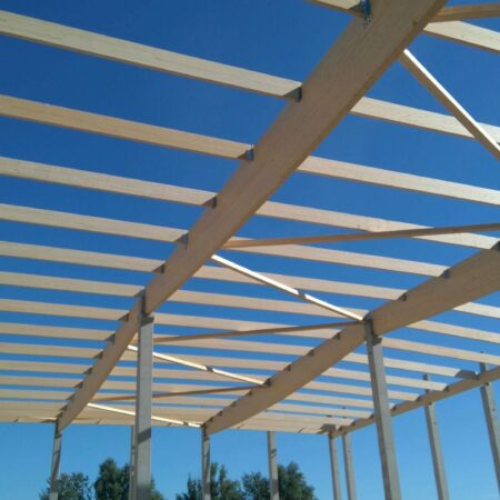 structure en bois lamellé collé pour un entrepot logistique