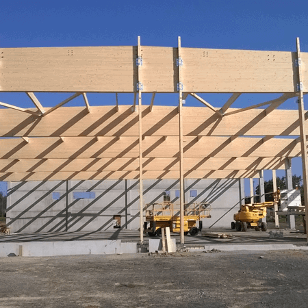 charpente en bois lamellé collé pour usine